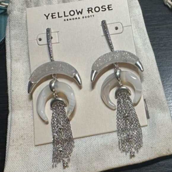 Kendra Scott Jewelry - Kendra Yellow Rose Scott Lainey Wilson Iridescent Drusy & Silver earrings Rodeo
